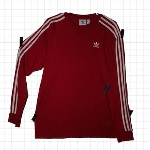ADIDAS 3-Stripes Long Sleeve Tee - Red